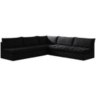 Meridian Furniture Jacob Velvet Modular Sectional 5B - Black - Sofas
