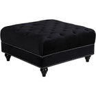 Meridian Furniture Sabrina Velvet Ottoman - Black - Ottomans