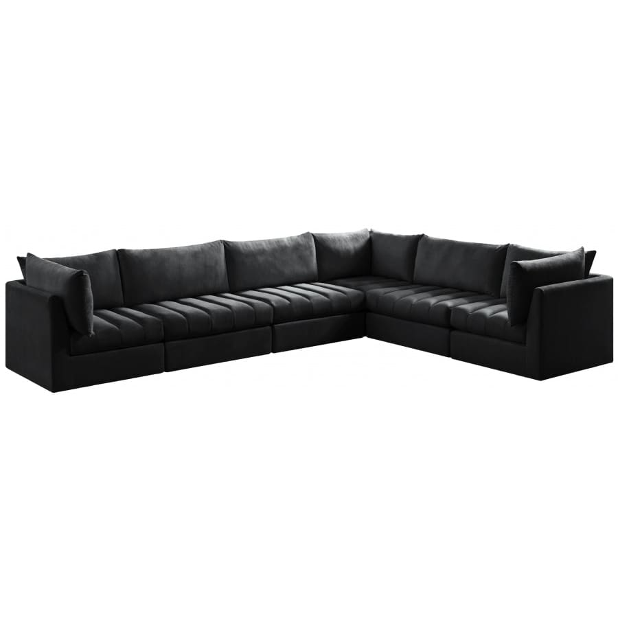 Meridian Furniture Jacob Velvet Modular Sectional 6A - Black - Sofas