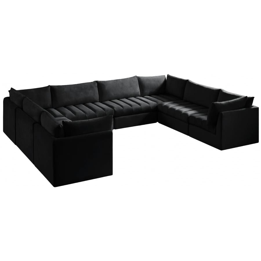 Meridian Furniture Jacob Velvet Modular Sectional - Black - Sofas