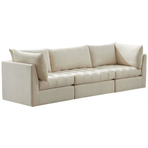 Meridian Furniture Jacob Velvet Modular Sofa S103 - Cream - Sofas