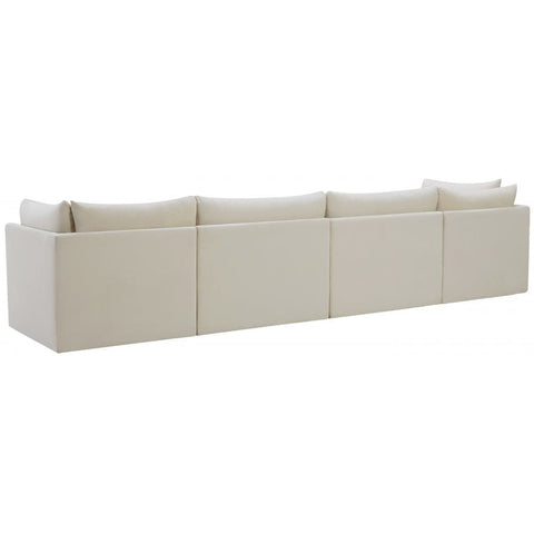 Meridian Furniture Jacob Velvet Modular Sofa S140 - Cream - Sofas
