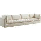 Meridian Furniture Jacob Velvet Modular Sofa S140 - Cream - Sofas