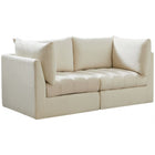 Meridian Furniture Jacob Velvet Modular Sofa S66 - Cream - Sofas