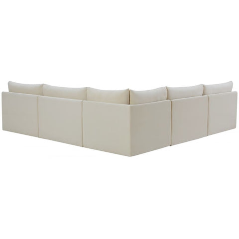 Meridian Furniture Jacob Velvet Modular Sectional 5B - Cream - Sofas