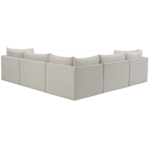 Meridian Furniture Jacob Velvet Modular Sectional 5C - Cream - Sofas