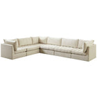 Meridian Furniture Jacob Velvet Modular Sectional 6A - Cream - Sofas