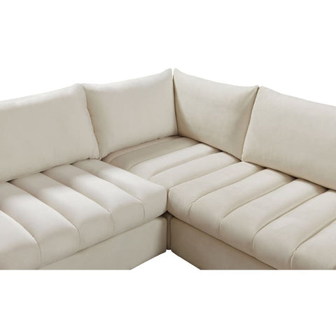 Meridian Furniture Jacob Velvet Modular Sectional 6B - Cream - Sofas