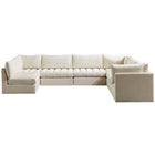 Meridian Furniture Jacob Velvet Modular Sectional 7A - Cream - Sofas