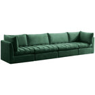 Meridian Furniture Jacob Velvet Modular Sofa S140 - Green - Sofas