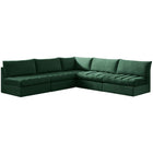 Meridian Furniture Jacob Velvet Modular Sectional 5B - Green - Sofas