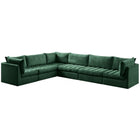 Meridian Furniture Jacob Velvet Modular Sectional 6A - Green - Sofas
