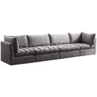 Meridian Furniture Jacob Velvet Modular Sofa S140 - Grey - Sofas