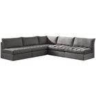 Meridian Furniture Jacob Velvet Modular Sectional 5B - Grey - Sofas