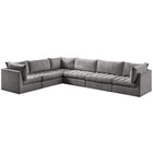 Meridian Furniture Jacob Velvet Modular Sectional 6A - Grey - Sofas