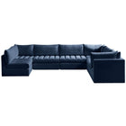 Meridian Furniture Jacob Velvet Modular Sectional 7A - Navy - Sofas