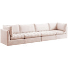 Meridian Furniture Jacob Velvet Modular Sofa S140 - Pink - Sofas