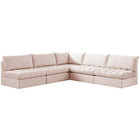 Meridian Furniture Jacob Velvet Modular Sectional 5B - Pink - Sofas