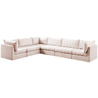 Meridian Furniture Jacob Velvet Modular Sectional 6A - Pink - Sofas