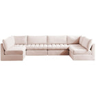 Meridian Furniture Jacob Velvet Modular Sectional 6B - Pink - Sofas