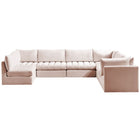 Meridian Furniture Jacob Velvet Modular Sectional 7A - Pink - Sofas
