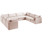 Meridian Furniture Jacob Velvet Modular Sectional - Pink - Sofas