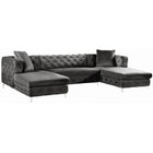 Meridian Furniture Gail Velvet 3pc. Sectional Sofa - Grey - Sofas