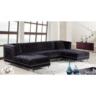 Meridian Furniture Moda Velvet 3pc. Sectional Sofa - Black - Sofas