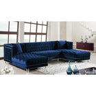 Meridian Furniture Moda Velvet 3pc. Sectional Sofa - Blue - Sofas