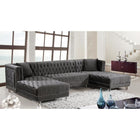 Meridian Furniture Moda Velvet 3pc. Sectional Sofa - Grey - Sofas