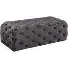 Meridian Furniture Casey Velvet Ottoman / Bench - Grey - Benches