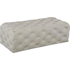 Meridian Furniture Casey Velvet Ottoman / Bench - Cream - Benches