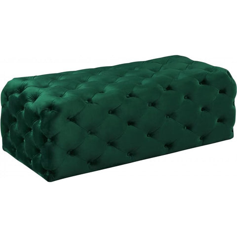 Meridian Furniture Casey Velvet Ottoman / Bench - Green - Benches