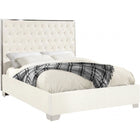 Meridian Furniture Lexi Velvet King Bed - White - Bedroom Beds