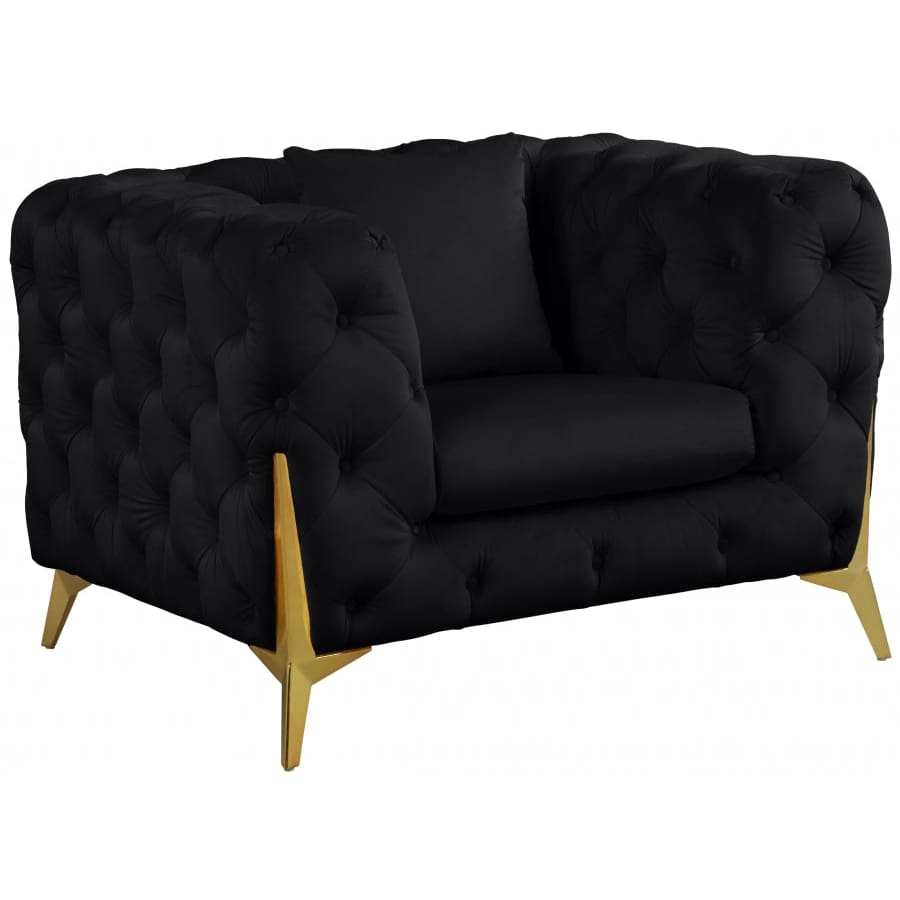 Meridian Furniture Kingdom Velvet Chair - Black - Chairs