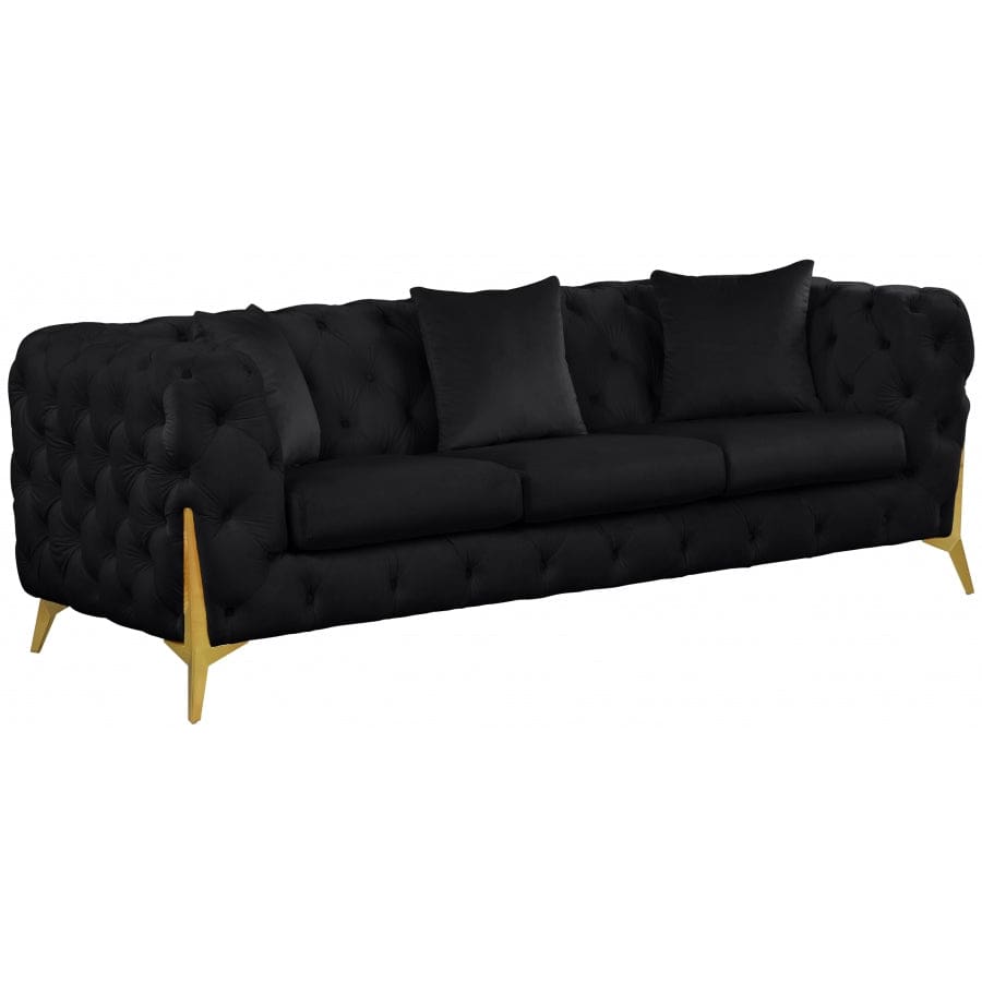 Meridian Furniture Kingdom Velvet Sofa - Black - Sofas