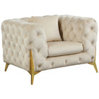 Meridian Furniture Kingdom Velvet Chair - Cream - Chairs