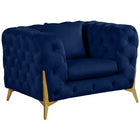 Meridian Furniture Kingdom Velvet Chair - Navy - Chairs