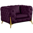 Meridian Furniture Kingdom Velvet Chair - Purple - Chairs