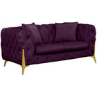 Meridian Furniture Kingdom Velvet Loveseat - Purple - Loveseats