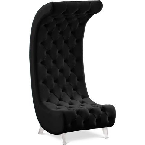 Meridian Furniture Crescent Velvet Chair - Black - Chairs