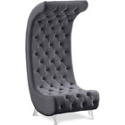 Meridian Furniture Crescent Velvet Chair - Grey - Chairs