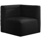 Meridian Furniture Quincy Velvet Modular Cloud-Like Comfort Corner Chair - Black - Chairs