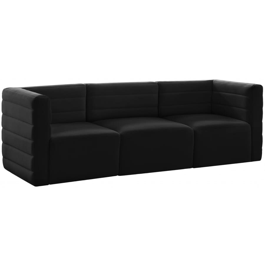 Meridian Furniture Quincy Velvet Modular Cloud-Like Comfort Sofa S95 - Black - Sofas