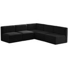 Meridian Furniture Quincy Velvet Modular Cloud-Like Comfort Sectional 5B - Black - Sofas
