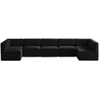 Meridian Furniture Quincy Velvet Modular Cloud-Like Comfort Sectional 7B - Black - Sofas