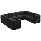 Meridian Furniture Quincy Velvet Modular Cloud-Like Comfort Sectional 8A - Black - Sofas