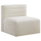 Meridian Furniture Quincy Velvet Modular Cloud-Like Comfort Armless Chair - Cream - Sofas
