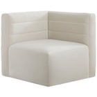 Meridian Furniture Quincy Velvet Modular Cloud-Like Comfort Corner Chair - Cream - Chairs