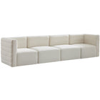 Meridian Furniture Quincy Velvet Modular Cloud-Like Comfort Sofa S126 - Cream - Sofas